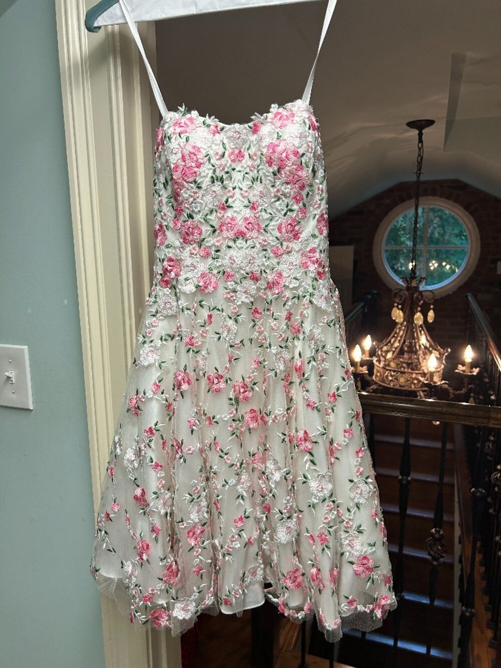 JVN by Jovani Size 0 Pink and White Floral Dress